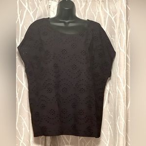 Black eyelet blouse